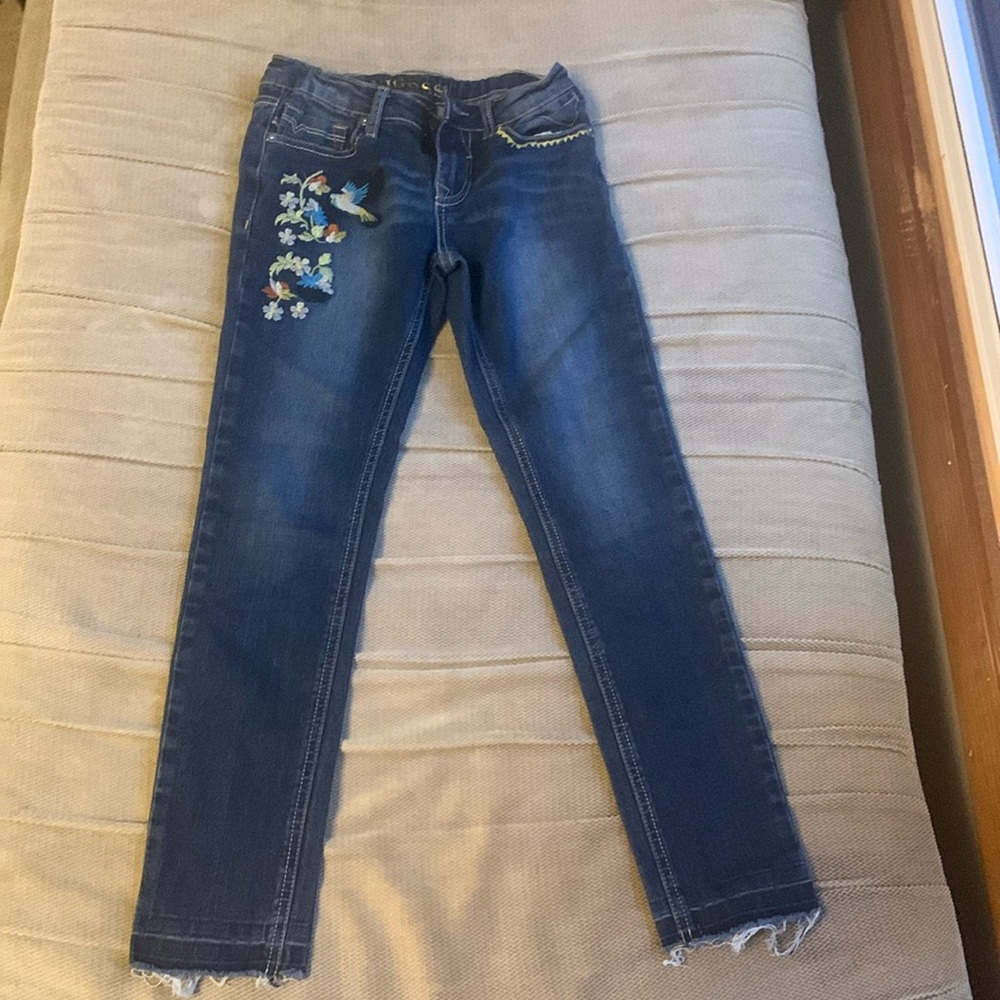 Vigoss size 12 bird and flower embroidered jeans